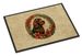 Field Spaniel Christmas Flowers Doormat Front Door Mat Indoor Outdoor Rugs For Entryway, Non Slip Washable Low Pile, 24H X 36W_maomaolike.com