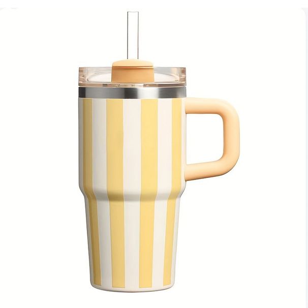 20oz Water Bottle With Handle And Straw Drinkware Hot Cold Stainless Steel Thermos Portable Car Coffee Cups Thermal Mug_maomaolike.com