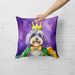 Tibetan Terrier King Of Mardi Gras Throw Pillow Machine Washable, Indoor Outdoor Decorative Pillow For Couch, Bed Or Patio, 18Hx18W_maomaolike.com