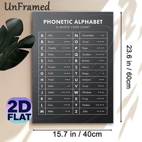 Phonetic Alphabet & Morse Code Painting Poster, Minimalist Dark-toned Clear Chart Poster, Educational Reference For Communication Codes, Suitable For_maomaolike.com