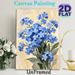 Blue Forget-me-not Floral Painting Poster, Textured Impasto-style Blue Blooms Poster, Delicate Natural Charm Ideal For Living Room, Bedroom Wall Decor_maomaolike.com