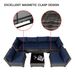 7-Piece Outdoor Patio Furniture Sets, All-Weather Wicker Rattan Sectional Sofa, Modern One Glass Coffee Table And Washable Seat Cushion (Gray+Blue)_maomaolike.com