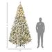 9ft Tall Prelit Artificial Christmas Tree Holiday Décor With 1868 Snow Flocked Branches, 600 Warm White LED Lights, Auto Open, Green_maomaolike.com