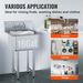 VEVOR Stainless Steel Prep & Utility Sink, 1 Compartment Free Standing Small Sink Include Faucet & Legs, 21"x41" Commercial Single Bowl Sinks For Garage, Restaurant, Kitchen, Laundry, NSF Certified_maomaolike.com