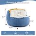 Oversized Bean Bag Chairs,Multicolor Fur Couch Filled With Shredded Sponge,Large Lounger Sofa For Living Room,No Assembly Required , Blue+White+Yellow_maomaolike.com