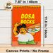 Dosa Themed Painting Poster, Vibrant Cartoon Style Poster, Cheerful Server Holding Dosa & Condiments, Eye-catching Culinary Decor Ideal For_maomaolike.com