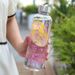550ML Plastic Portable Gym Sport Bowknot Love Pattern Leakproof Water Cup Little Daisy Office Bottle_maomaolike.com