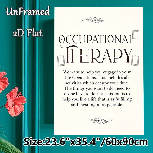 Occupational Therapy Painting Poster, Minimalist Typographic Poster, Elegant Text With Delicate Line Art Decor, Conveys Occupational Therapy Mission_maomaolike.com