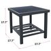 Modern Square End Tables For Living Room; Rustic Aluminum Outdoor Side Table With Storage Space; Patio Tempered Glass Accent Table; 17.7'' X 17.7'' X 17.7''_maomaolike.com