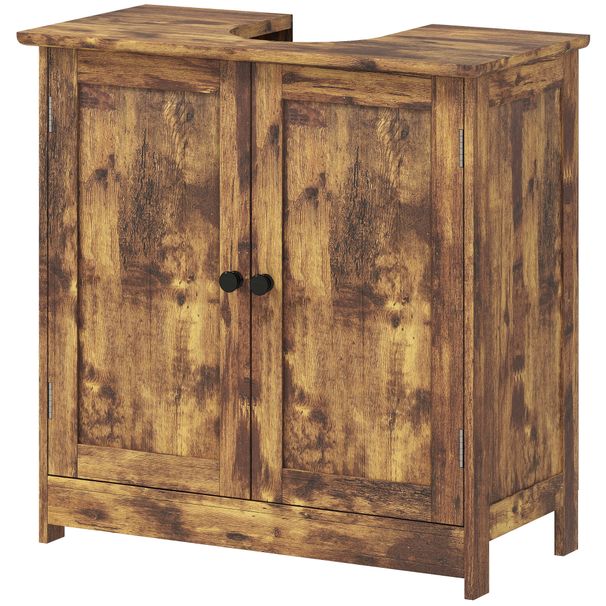 Bathroom Vanity Cabinet, Under Sink Bathroom Cabinet With 2 Doors And Adjustable Shelf, Rustic Brown_maomaolike.com