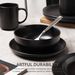 12-Piece Stoneware Dinner Plates Bowls Sets | Microwave & Dishwasher Safe | Non-Toxic Dinner Plates Bowls Set | Stackable Matte Glaze Kitchenware For 4_maomaolike.com