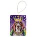 American English Coonhound King Of Mardi Gras Porcelain Ornament Christmas Tree Hanging Decorations For Home Christmas Holiday, Rectangle, Gift, Multicolor_maomaolike.com