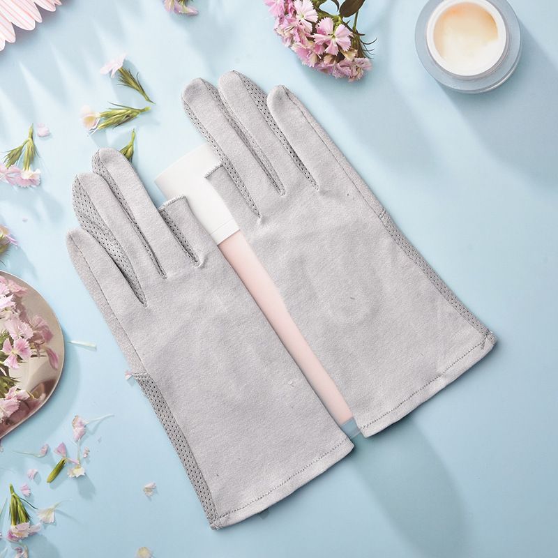 Sunscreen gloves ladies spring and summer thin section with two fingers riding travel sweat-absorbing breathable non-slip cute bear gloves_maomaolike.com