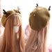 Hot Sale Christmas Antler Wool Painter Sweet Breathable Hat for Girl Lady Female_maomaolike.com