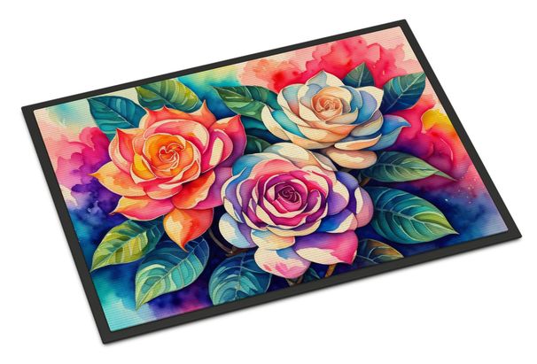 Gardenias In Color Doormat Front Door Mat Indoor Outdoor Rugs For Entryway, Non Slip Washable Low Pile, 24H X 36W_maomaolike.com