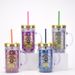 Double layer Plastic Cup Color Skull Halloween Party Water Cup Portable Creative Straw Cup_maomaolike.com