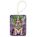 English Bulldog King Of Mardi Gras Porcelain Ornament Christmas Tree Hanging Decorations For Home Christmas Holiday, Rectangle, Gift, Multicolor_maomaolike.com