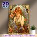 Art Nouveau Floral Maiden Painting Poster, Vibrant Stained-Glass Style Poster, Graceful Maiden Surrounded By Vivid Blooms, Elegant Decorative Artwork_maomaolike.com