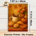 Autumn Still Life Painting Poster, Warm-toned Oil Painting Style Poster, Cozy Fall Scene With Mug, Pastries, Pumpkin And Marigolds, Inviting Decor For_maomaolike.com