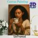 African Woman & Coffee Painting Poster, Warm-toned Realistic Portrait Poster, Cultural Calming Artwork Suitable For Living Room, Café And Cozy Indoor_maomaolike.com
