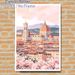 Florence Historic Cityscape Painting Poster, Soft-toned Pastel Illustrated Scenic Poster, Delicate Floral & Iconic Architecture Decor Ideal For Living_maomaolike.com