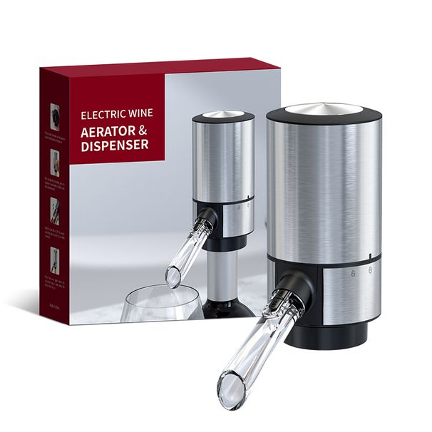 Electric Wine Aerator Dispenser Bar Party Accessories Stainless Steel Intelligent Automatic Decanter Pourer Valentine's Day Gift_maomaolike.com