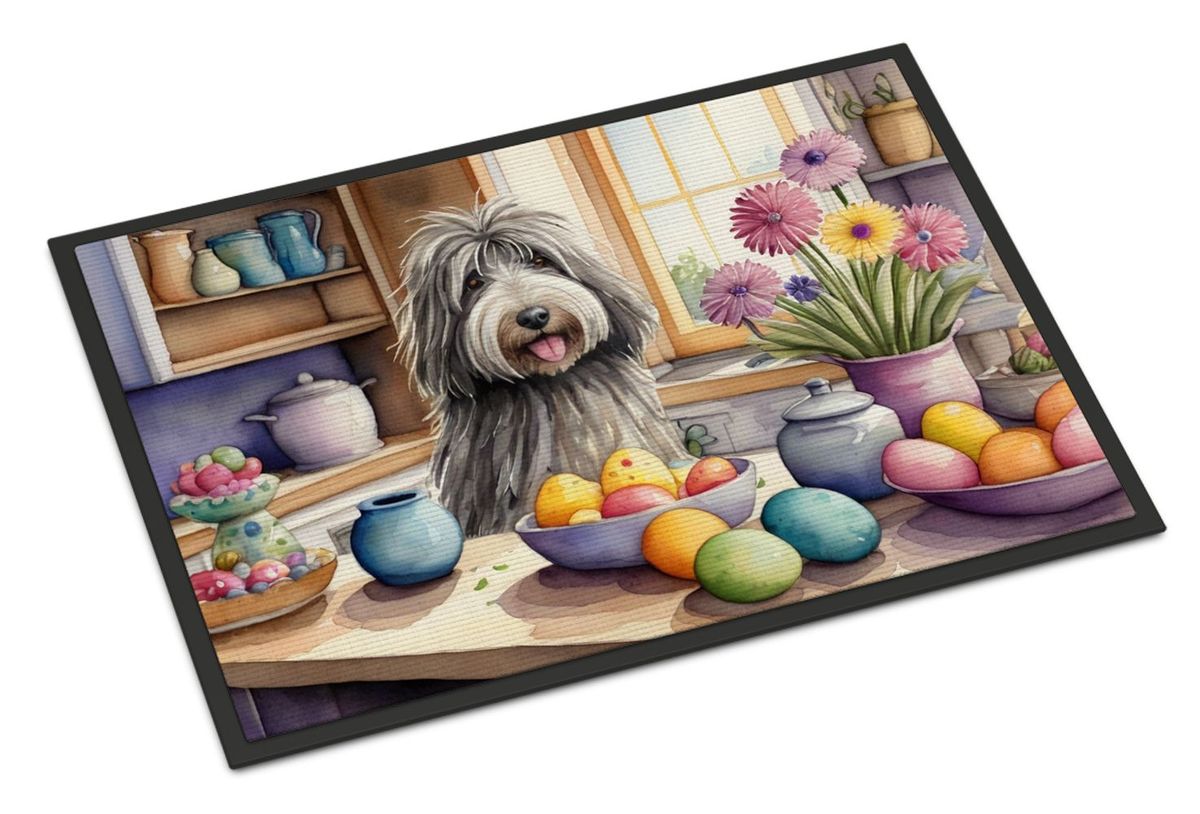 Decorating Easter Bergamasco Sheepdog Doormat Front Door Mat Indoor Outdoor Rugs For Entryway, Non Slip Washable Low Pile, 24H X 36W_maomaolike.com
