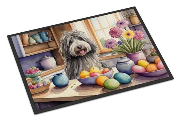 Decorating Easter Bergamasco Sheepdog Doormat Front Door Mat Indoor Outdoor Rugs For Entryway, Non Slip Washable Low Pile, 24H X 36W_maomaolike.com