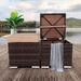 2 Wicker Ottomans, Multipurpose Outdoor Furniture For Patio, Backyard, Additional Seating, Footrest, Side Table W/Storage, Removable Cushions_maomaolike.com