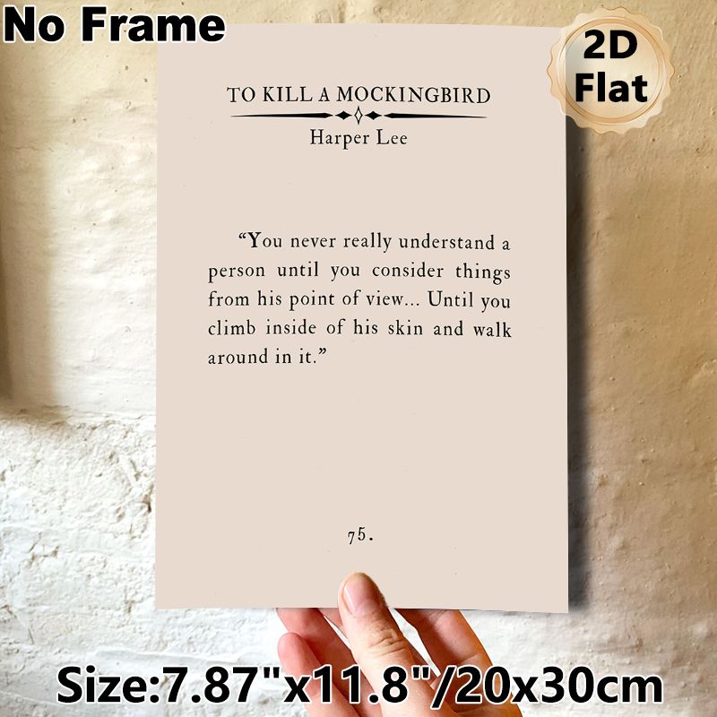 To Kill A Mockingbird Quote Painting Poster, Minimalist Typographic Poster, Inspirational Literary Quote Decor Ideal For Home Office, Living Room_maomaolike.com