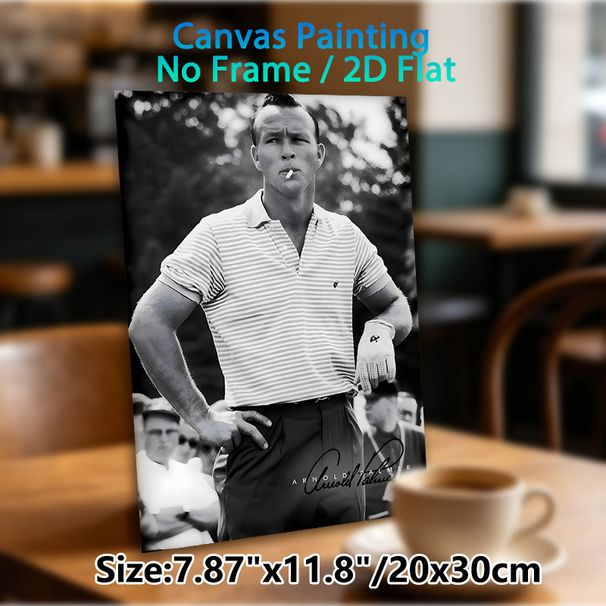Golf Legend Portrait Painting Poster, Vintage Monochrome Style Poster, Timeless Golf-themed Artwork, Suitable For Home Office, Golf Enthusiast Spaces_maomaolike.com