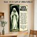 Santa Muerte Painting Poster, Vintage Gothic Hooded Skeleton With Scythe & Spanish Prayer Text Poster, Mysterious Spiritual Artwork Ideal For Home_maomaolike.com