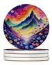 Colorful Violets Large Sandstone Coasters Pack Of 4 Absorbent Round Coasters Decor Gifts For Men Or Women, 4 In, Multicolor_maomaolike.com