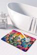 Cactus In Color Memory Foam Kitchen Mat Machine Washable Anti-Fatigue Mat Cushion Comfort Bath Mat Or Kitchen Rug_maomaolike.com