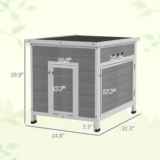 Wooden Duck Coop With Openable Roof, Removable Floor, Double Doors, Ramp, For 2-4 Ducks, Chickens, 25" X 32" X 30"_maomaolike.com