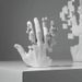 Creative White Mosaic Mechanical Palm Ornament Home For Living Room Bedroom Entrance Hotel Simple Decoration_maomaolike.com
