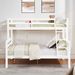 Twin Over Full Bunk Bed With Thick Posts,Wooden Bunk Bed With High Guardrail And Ladder For Kids, Teens, Dorm Rooms, And Guest Rooms,No Box Spring Needed,White_maomaolike.com