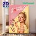 Self-Care Beauty Painting Poster, Vibrant Retro Glam Poster, Stylized Lady Applying Lipstick With Makeup Items & Uplifting Self-care Quote, Ideal For_maomaolike.com