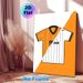 Football Jersey Themed Painting Poster, Sleek Split-style Orange & White Striped Jersey Poster, Unique Split Design, Ideal For Sports-themed Rooms_maomaolike.com