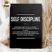 Self Discipline Themed Painting Poster, Sleek Black & White Typographic Poster, Motivational Decor To Enhance Focus, Suitable For Office, Study Space_maomaolike.com