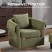Swivel Accent Chair With Ottoman Set, Modern Chenille Barrel Armchair With Removable Back Pillow & 2 Armrest Covers For Living Room, Bedroom, Office, Green_maomaolike.com