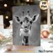 Funny Giraffe Painting Poster, Monochrome Whimsical Giraffe With Toilet Roll Poster, Playful Humorous Wall Decor Ideal For Bathroom, Living Room_maomaolike.com