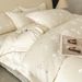 Jacquard Washed Tencel Ice Silk Four-Piece Bedding Set, Silky Smooth Bowknot Decor Bed Linen, Comfort Summer Duvet Cover Sheet Set For Bedroom
_maomaolike.com