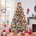 6FT Artificial Hinged Christmas Tree Snow Flocked Pine Tree With Solid Metal Stand Festival Xmas Tree For Indoor Outdoor_maomaolike.com