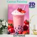 Strawberry Boba Milk Tea Painting Poster, Vibrant Luscious Beverage Art Poster, Eye-catching Food-themed Decor Idea For Café, Kitchen And Dining Area_maomaolike.com
