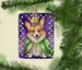 Corgi King Of Mardi Gras Porcelain Ornament Christmas Tree Hanging Decorations For Home Christmas Holiday, Rectangle, Gift, Multicolor_maomaolike.com