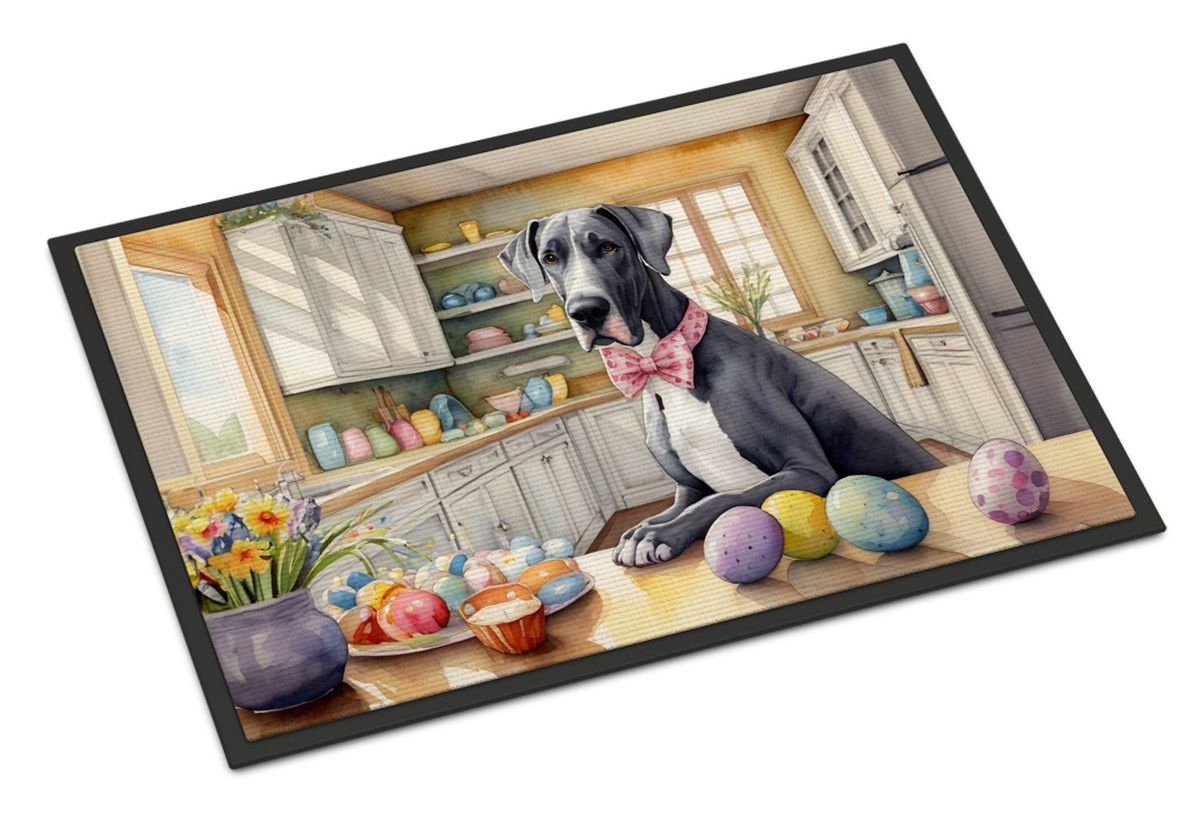 Decorating Easter Great Dane Doormat Front Door Mat Indoor Outdoor Rugs For Entryway, Non Slip Washable Low Pile, 24H X 36W_maomaolike.com