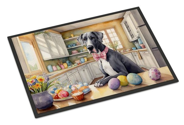 Decorating Easter Great Dane Doormat Front Door Mat Indoor Outdoor Rugs For Entryway, Non Slip Washable Low Pile, 24H X 36W_maomaolike.com
