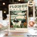 Maine Flower Market Lighthouse & Pine Cone Painting Poster, Vintage Minimalist Coastal Scenery Poster, Serene Nature-inspired Decor Ideal For Living_maomaolike.com