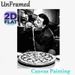 Vintage Pizza-eating Man Painting Poster, Monochrome Nostalgic Diner Scene Poster, Eye-catching Food-themed Decor For Restaurant, Kitchen And Dining_maomaolike.com